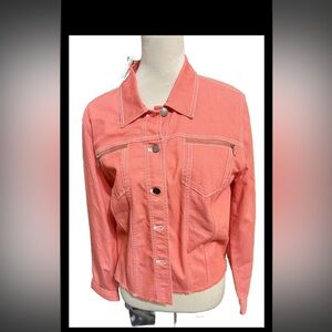 In The Wash Womens Peach Jacket Size p. Some Fade on Shoulder.New With Tag